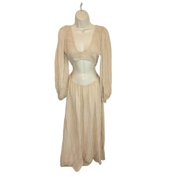 NEW Indah Julie Solid Ruched Bodice Cutaway Maxi Dress NWOT- Size M - Picture 3 of 11